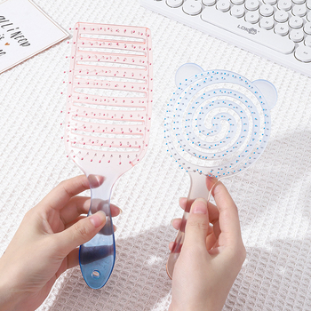 Гребен за коса за мокра и суха употреба с антистатичен масаж и дупковиден дизайн — Марка: Rousenhuo; Материал: ABS; Произход: Zhejiang; Категория: Друго; За общата популация.