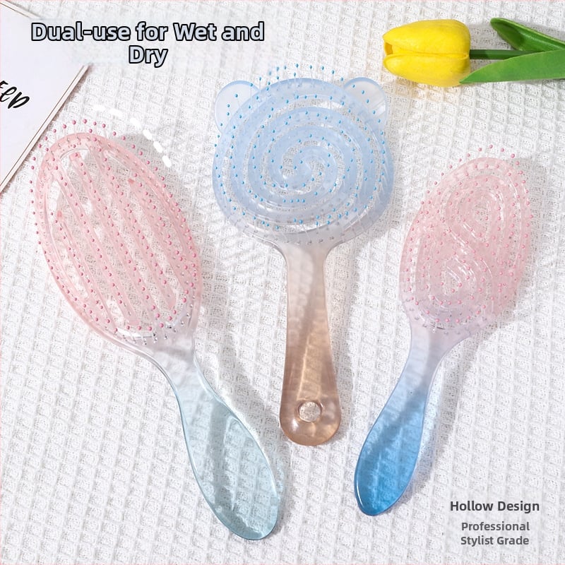 Гребен за коса за мокра и суха употреба с антистатичен масаж и дупковиден дизайн — Марка: Rousenhuo; Материал: ABS; Произход: Zhejiang; Категория: Друго; За общата популация.