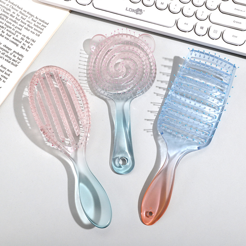 Гребен за коса за мокра и суха употреба с антистатичен масаж и дупковиден дизайн — Марка: Rousenhuo; Материал: ABS; Произход: Zhejiang; Категория: Друго; За общата популация.