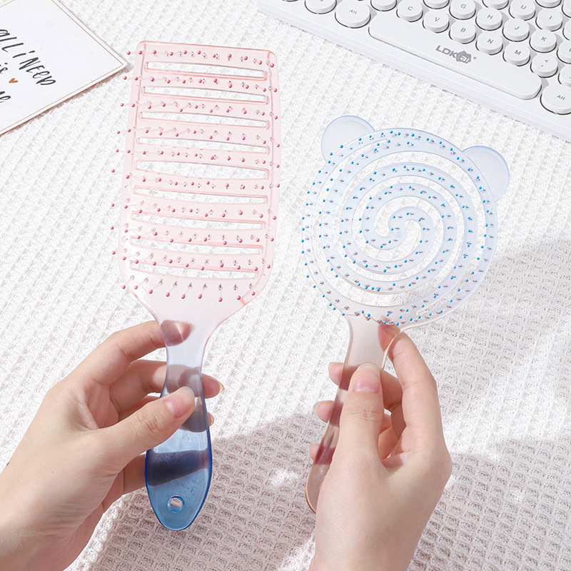 Гребен за коса за мокра и суха употреба с антистатичен масаж и дупковиден дизайн — Марка: Rousenhuo; Материал: ABS; Произход: Zhejiang; Категория: Друго; За общата популация.