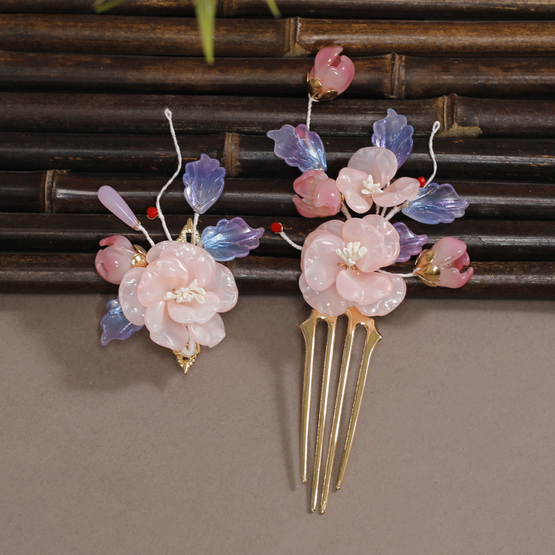 Аксесоари за глава: стъклен аксесоар за коса с цвете, ръчна изработка, ретро женски стил