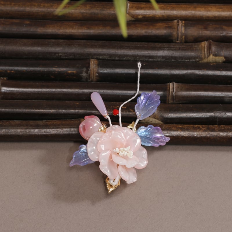 Аксесоари за глава: стъклен аксесоар за коса с цвете, ръчна изработка, ретро женски стил