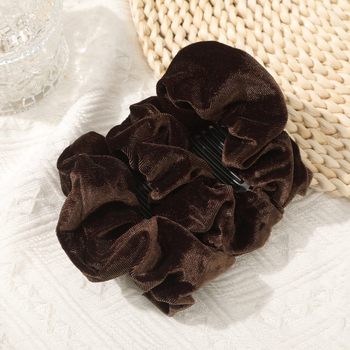 женски аксесоар за глава от флокинг с плисиран детайл, пролет 2025