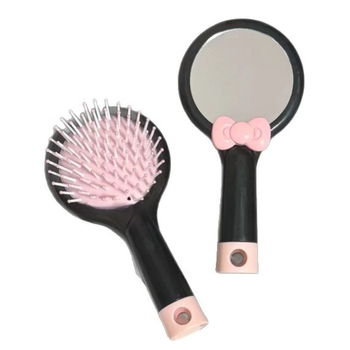 Гребен с въздушна възглавничка, ABS материал, двуфункционален мини масажен гребен, портативен котешки дизайн с панделка