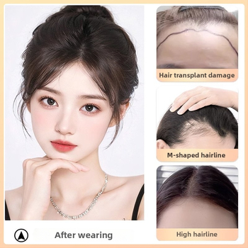 Longyang perukas su kūdikio plaukų kirpčiukais, tikri žmogaus plaukai, rankomis pintas, tiesūs, be dažymo ir be perm