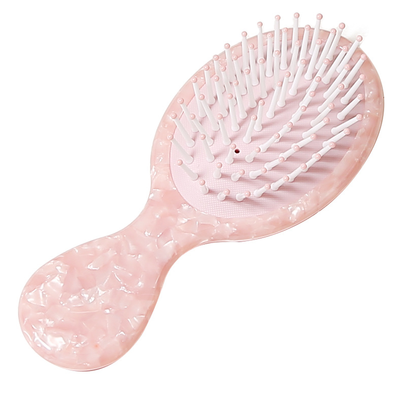 Гребен за коса с въздушна подложка, компактен унисекс дизайн, геометрична форма, ацетатен лист, щампована технология, аксесоар за глава
