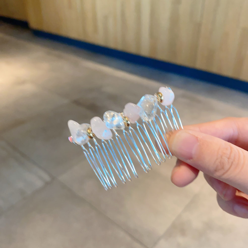 Щипка за коса с мънисти в ретро геометричен стил за жени (Материал: метал и камък; Стил: ретро, дамски; Стайлинг: геометрия; Ръчна изработка; Бранд: Smile)