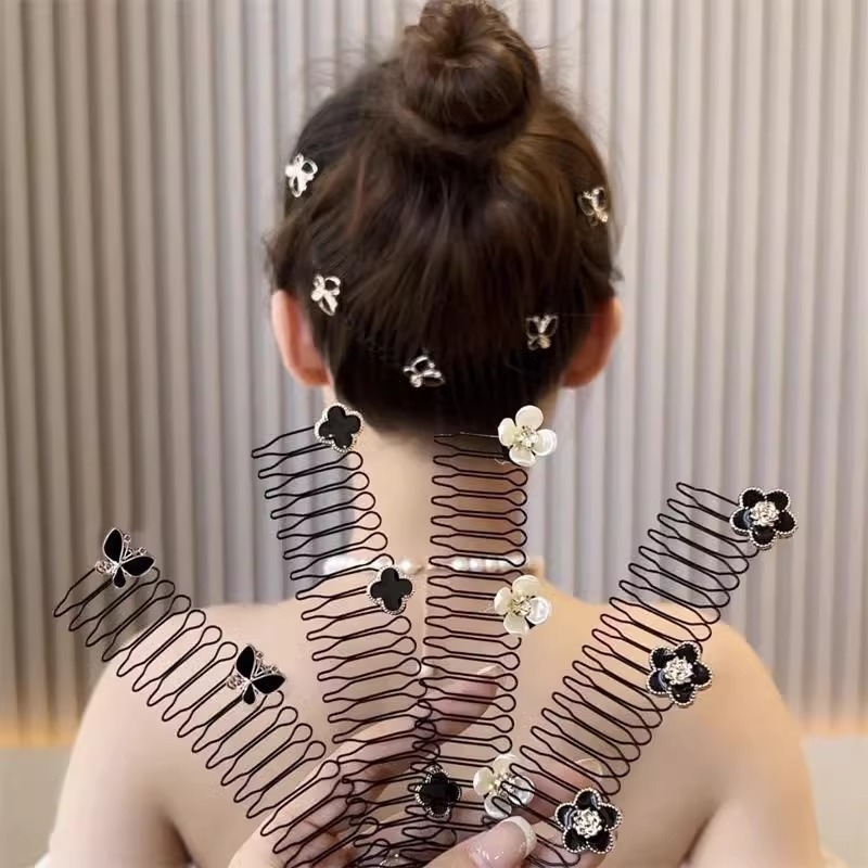 Корейски стил аксесоар за коса с камелия, метал, ръчна изработка, за възрастни и деца