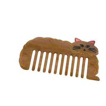 Jiashang ръчно изработен гребен за коса от оцетна киселина – котешки дизайн в карикатура, унисекс, геометрична форма, антистатичен, преносим, подходящ за подарък