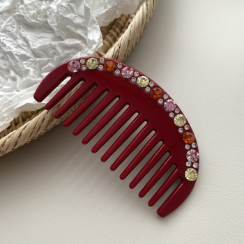 Гребен за коса от ацетатен лист, корейски стил, геометрична форма, щампована обработка, индивидуално пакетиране