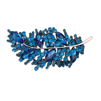 Καρφίτσα φύλλου με διαμάντι – κράμα, διαμαντόδετη επένδυση, αντι-ανάκλαση, διακοσμητικό κούμπωμα για φουλάρι, προσωπικό στυλ