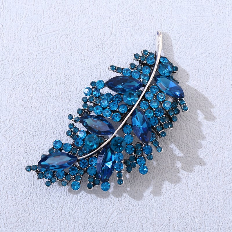 Καρφίτσα φύλλου με διαμάντι – κράμα, διαμαντόδετη επένδυση, αντι-ανάκλαση, διακοσμητικό κούμπωμα για φουλάρι, προσωπικό στυλ