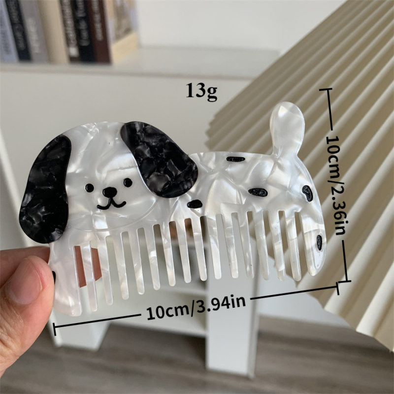 Гребен за коса ацетат, карикатурен стил, ръчна изработка, женски дизайн с плодово‑карикатурен мотив