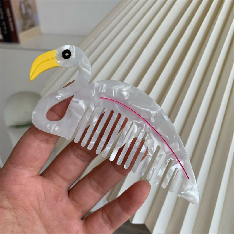 Гребен за коса ацетат, карикатурен стил, ръчна изработка, женски дизайн с плодово‑карикатурен мотив