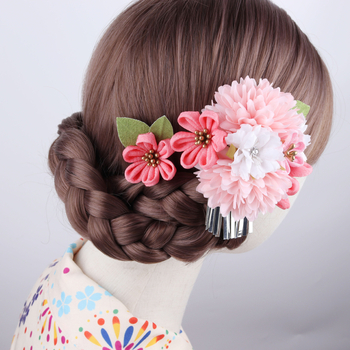 Аксесоар за коса – ръчно изработено, полиестер, етнически стил, комплект от две части, подходящ за сватби и завършване