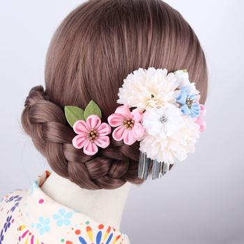 Аксесоар за коса – ръчно изработено, полиестер, етнически стил, комплект от две части, подходящ за сватби и завършване