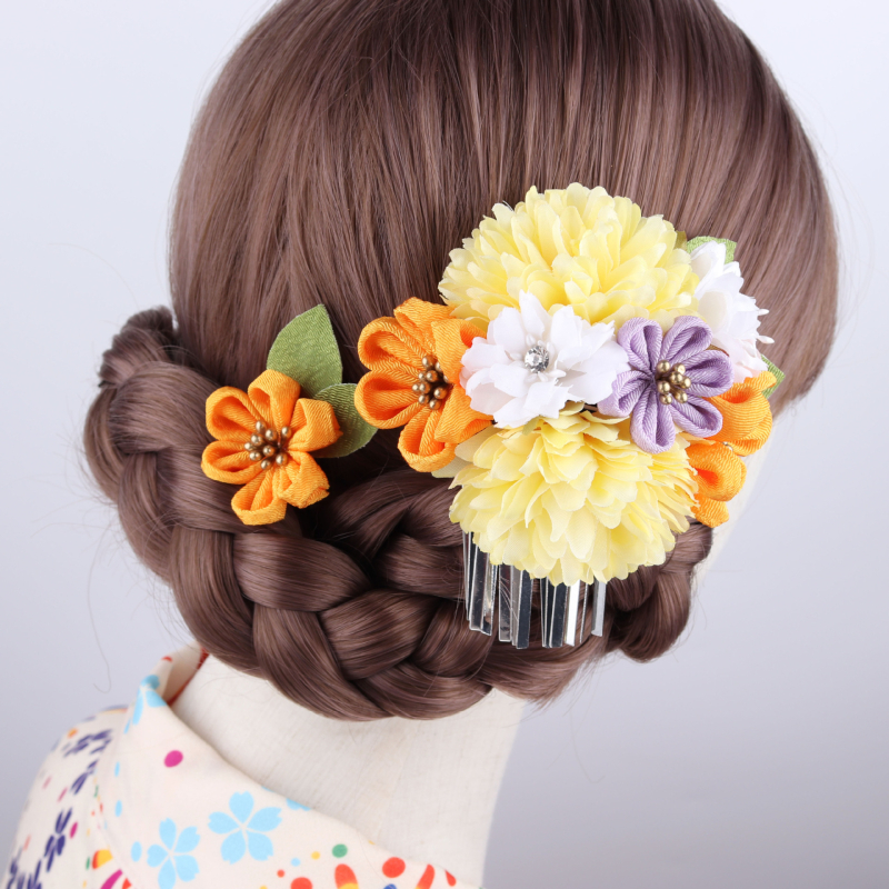 Аксесоар за коса – ръчно изработено, полиестер, етнически стил, комплект от две части, подходящ за сватби и завършване