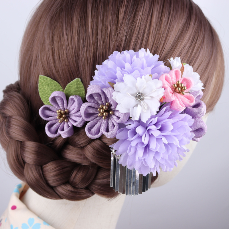 Аксесоар за коса – ръчно изработено, полиестер, етнически стил, комплект от две части, подходящ за сватби и завършване