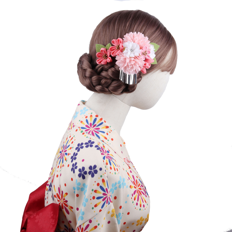 Аксесоар за коса – ръчно изработено, полиестер, етнически стил, комплект от две части, подходящ за сватби и завършване