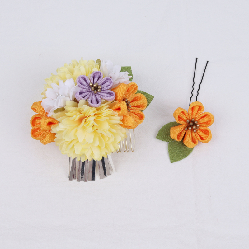 Аксесоар за коса – ръчно изработено, полиестер, етнически стил, комплект от две части, подходящ за сватби и завършване