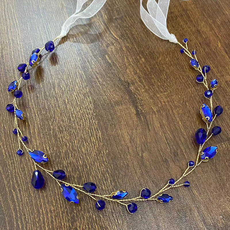 Комплект за глава: кристален гребен за коса с цветя и шпилка за коса, японско-корейски стил, ръчна изработка