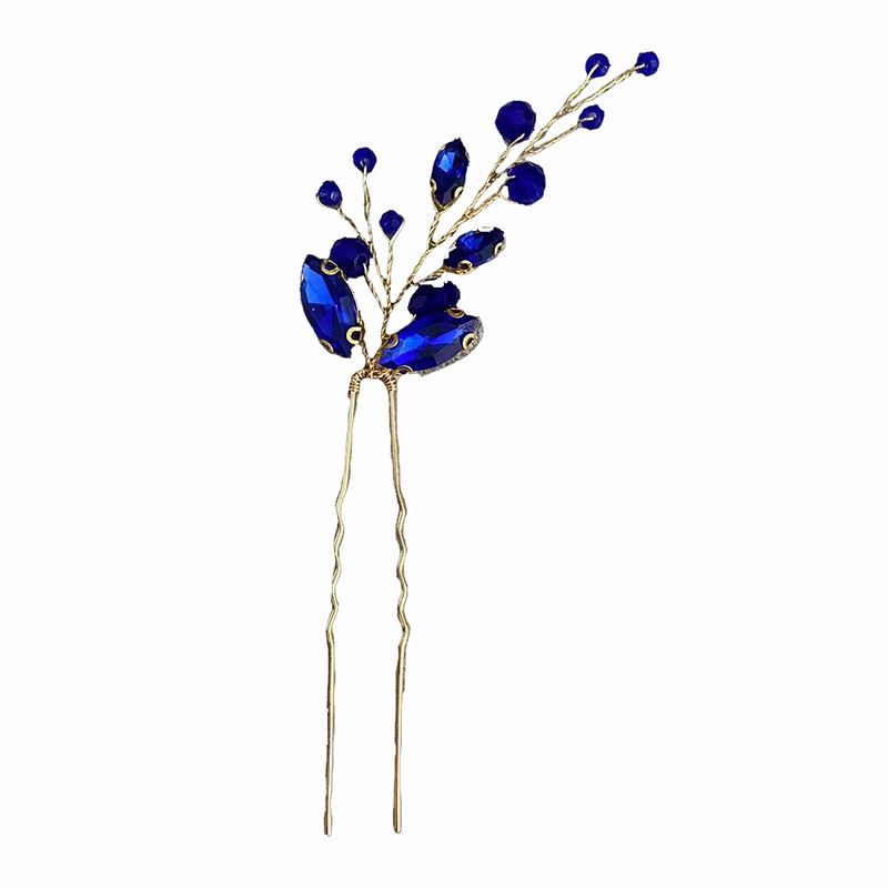 Комплект за глава: кристален гребен за коса с цветя и шпилка за коса, японско-корейски стил, ръчна изработка