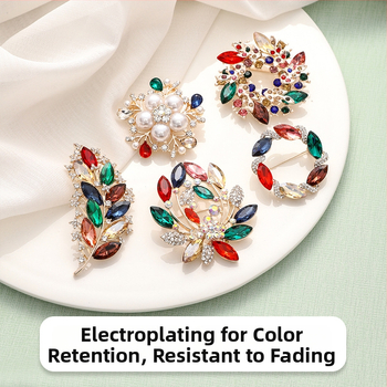 Καρφί cardigan με μιμητικά μαργαριράρια, κυκλικό/καρτούν στυλ, ηλεκτροπλατίωση, διπλής χρήσης