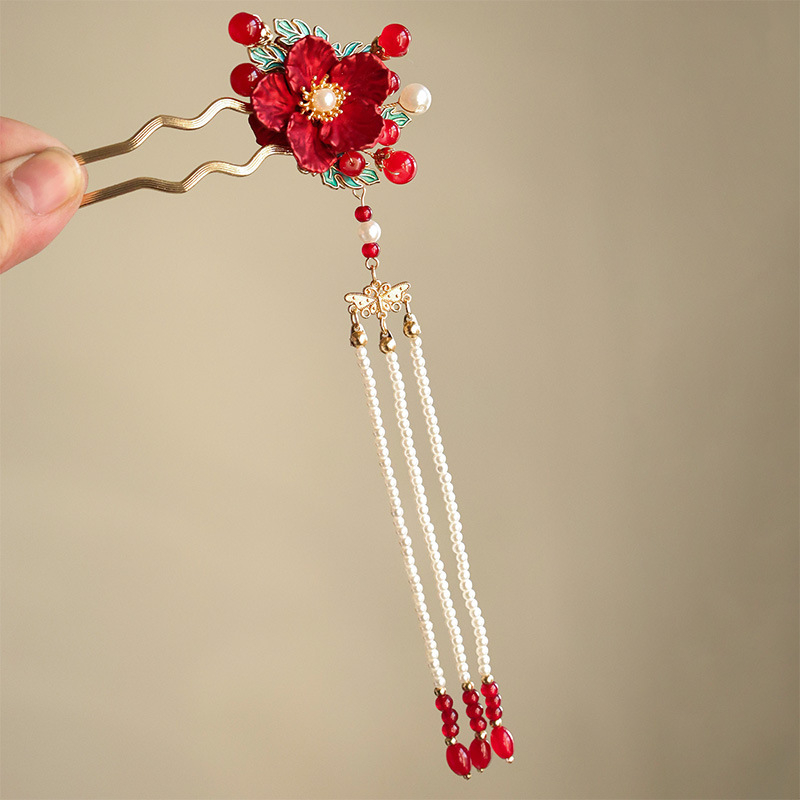 Алуминиев аксесоар за коса с цвете, ръчна изработка, винтидж китайски стил, шапка за глава за сватба