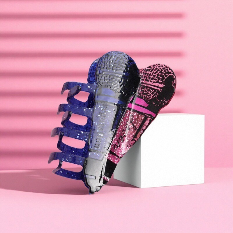 Cápára formázott hajtű – kézzel készített, akril, gripper típusú hajtű, nőknek, fejfedő kiegészítő, 2025 ősz