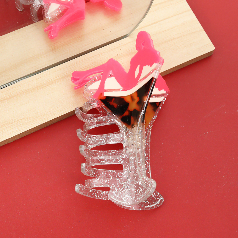 Női hajcsipesz Gripper típusú, egyedi dizájn és különleges forma; kézzel készített; anyag: ecetsav