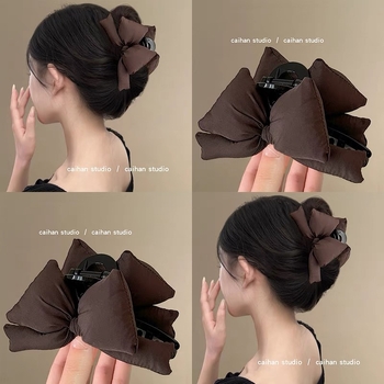 3D napunjena mašna za kosu – ručno izrađena, gripper, korejski stil, shark klip za stražnji dio glave