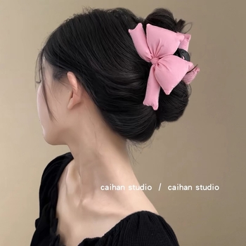 3D napunjena mašna za kosu – ručno izrađena, gripper, korejski stil, shark klip za stražnji dio glave