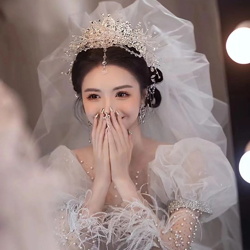 Nevjesta kruna s kristalima za glavu, japanski i korejski stil, za djecu, zima 2022