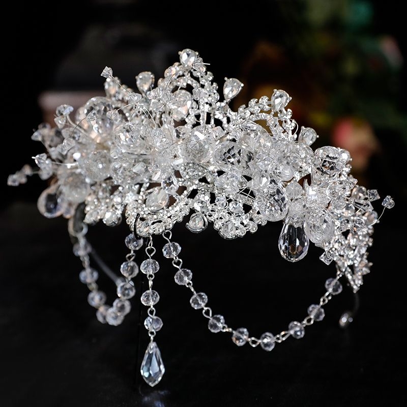Nevjesta kruna s kristalima za glavu, japanski i korejski stil, za djecu, zima 2022