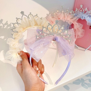 YUSE Kézzel készített hercegnői korona hajpánt gyerekeknek – vegyes anyagok, édes és friss stílus