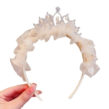 YUSE Kézzel készített hercegnői korona hajpánt gyerekeknek – vegyes anyagok, édes és friss stílus