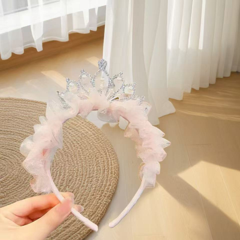 YUSE Kézzel készített hercegnői korona hajpánt gyerekeknek – vegyes anyagok, édes és friss stílus