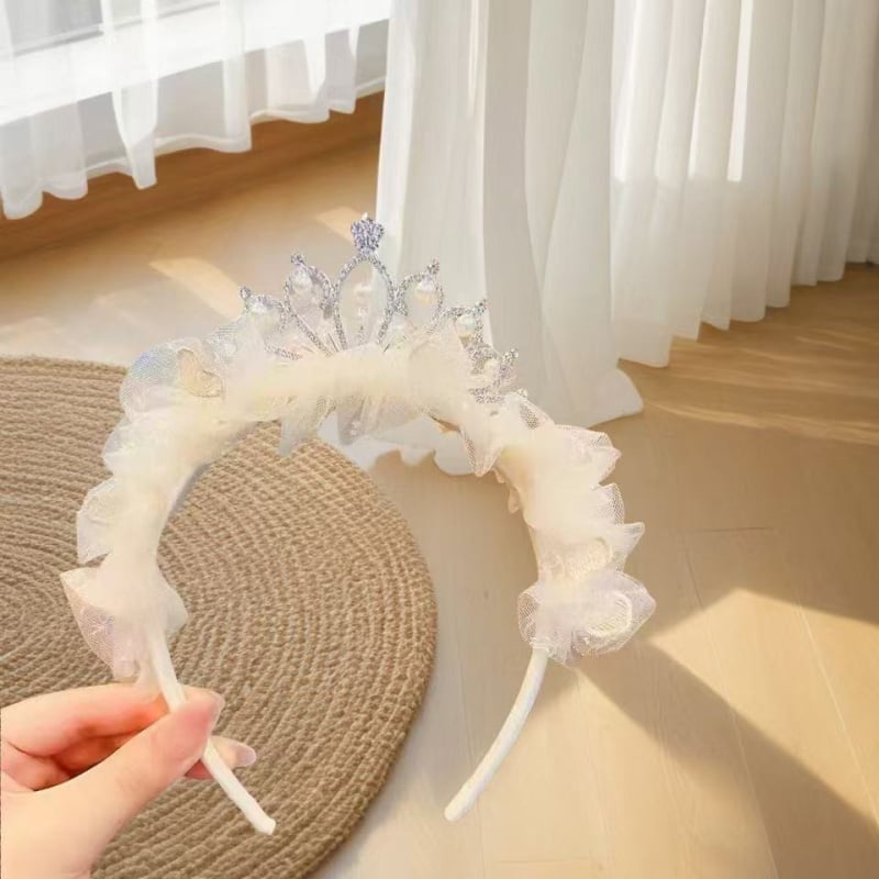 YUSE Kézzel készített hercegnői korona hajpánt gyerekeknek – vegyes anyagok, édes és friss stílus