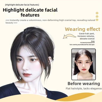 Parūka ar Eight-shaped bangs uz vainaga tilpuma veidošanai, karstumizturīgas šķiedras, modelis 7x7