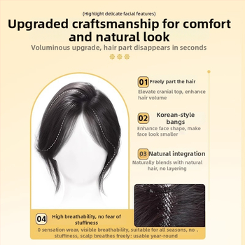Parūka ar Eight-shaped bangs uz vainaga tilpuma veidošanai, karstumizturīgas šķiedras, modelis 7x7