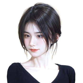 Parūka ar Eight-shaped bangs uz vainaga tilpuma veidošanai, karstumizturīgas šķiedras, modelis 7x7