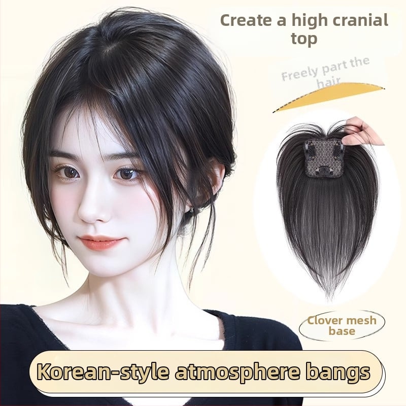 Parūka ar Eight-shaped bangs uz vainaga tilpuma veidošanai, karstumizturīgas šķiedras, modelis 7x7
