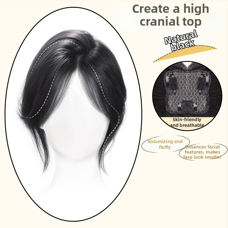 Parūka ar Eight-shaped bangs uz vainaga tilpuma veidošanai, karstumizturīgas šķiedras, modelis 7x7