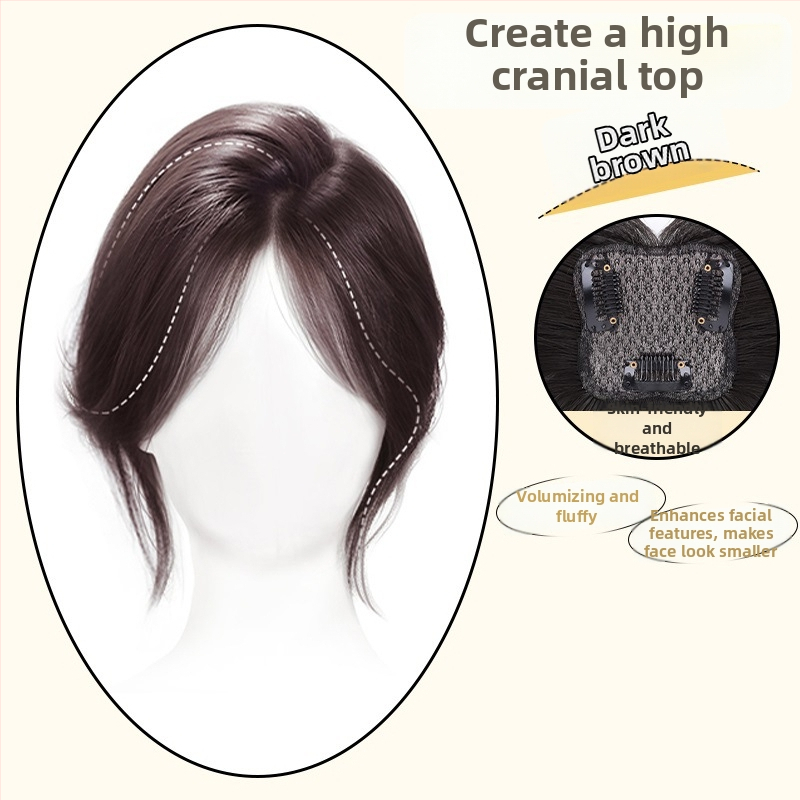Parūka ar Eight-shaped bangs uz vainaga tilpuma veidošanai, karstumizturīgas šķiedras, modelis 7x7