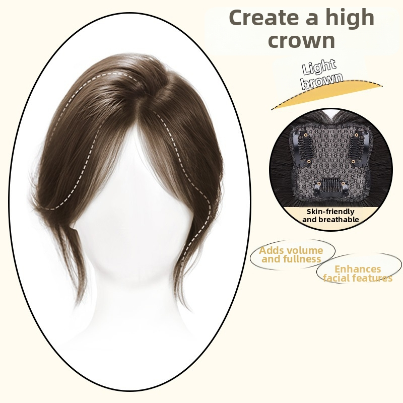 Parūka ar Eight-shaped bangs uz vainaga tilpuma veidošanai, karstumizturīgas šķiedras, modelis 7x7
