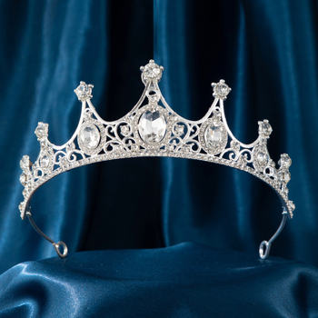 Princezná koruna tiara pre dievčatá — zliatina, osadené diamantmi, rhinestone kryštály, tvar koruny