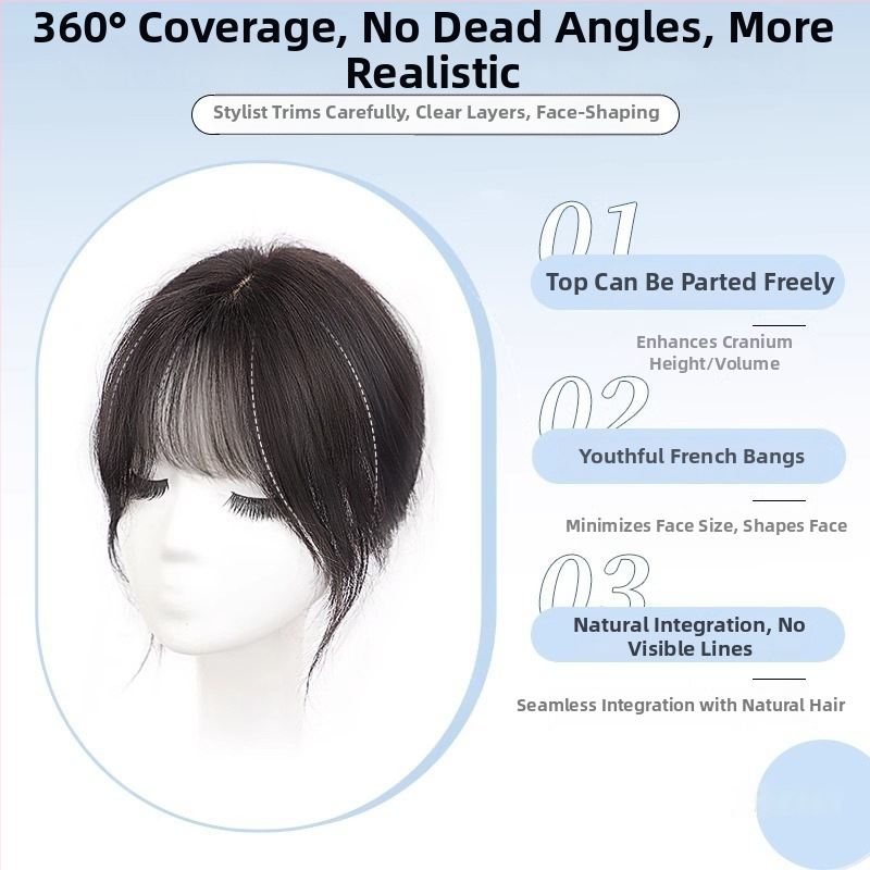 Sievietes parūka ar qi bangs stilā, karikatūras stilā, ar augstu kroni, karstumizturīgi sintētiski mati, mehāniska konstrukcija, nav krāsojama