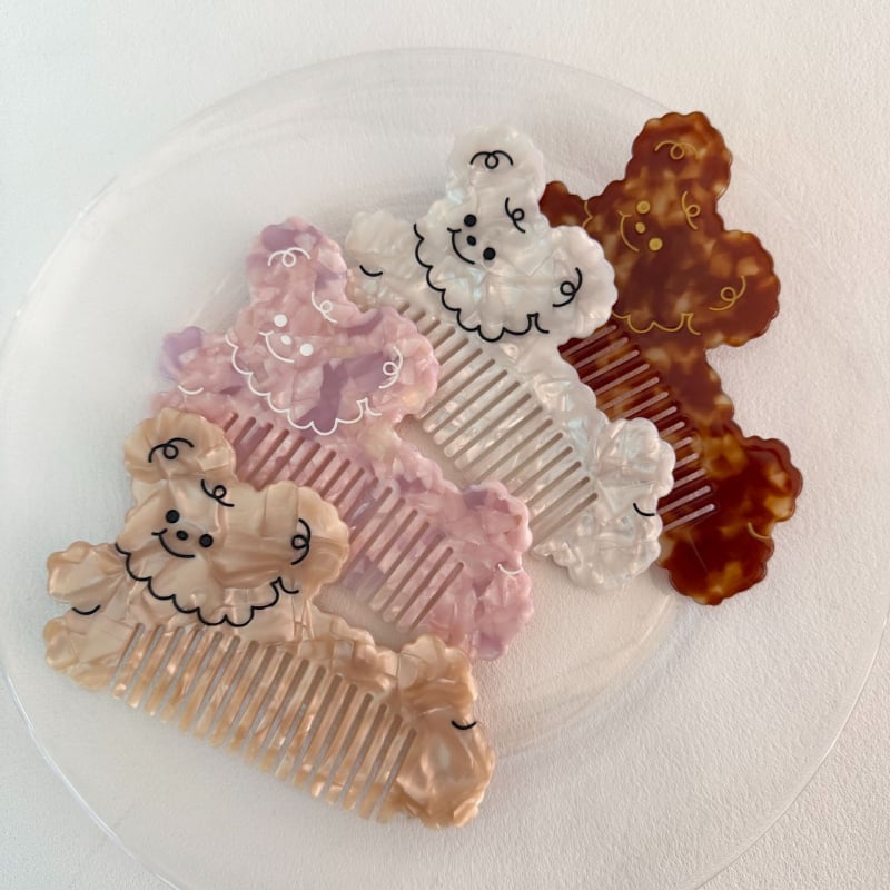 Acetāta ķemme, karikatūru stilā, unisex, dzīvnieka forma, pulēta apdare, zīmols Fufuji