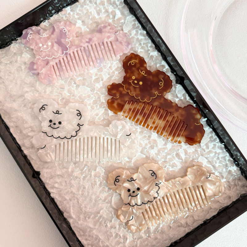 Acetāta ķemme, karikatūru stilā, unisex, dzīvnieka forma, pulēta apdare, zīmols Fufuji