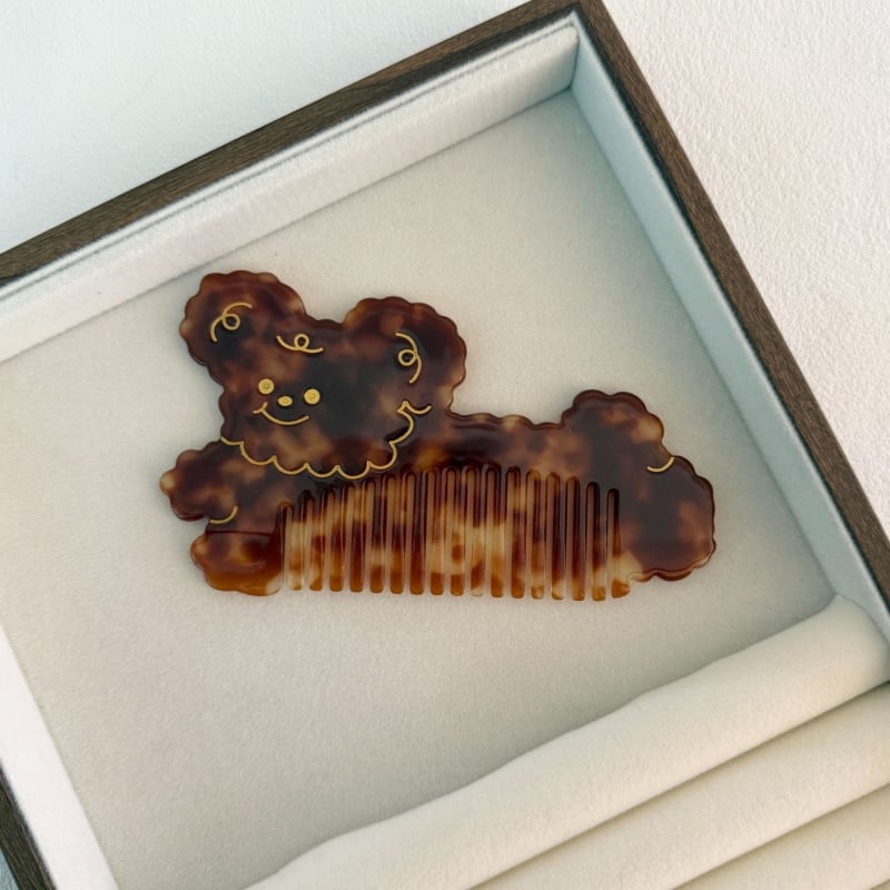 Acetāta ķemme, karikatūru stilā, unisex, dzīvnieka forma, pulēta apdare, zīmols Fufuji